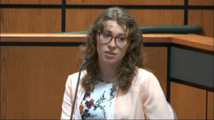 Ezra McCandless addresses the jury