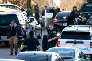 Nashville Police gather at the scene of an officer involved shooting on Summit Run Place