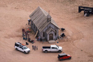 Aerial view of the "Rust" set.