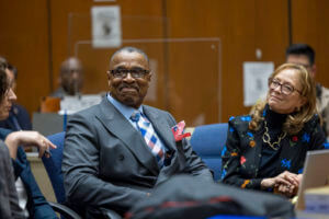 Maurice Hastings appears at a court in Los Angeles where a judge officially found him to be factually innocent