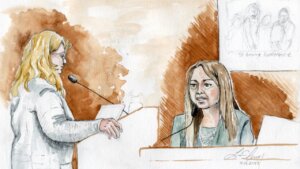 Sketch of Zulema Pastenes testifying