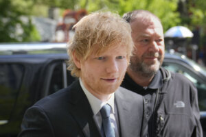Ed Sheerhan walks into court