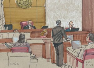 courtroom sketch of Erich Smith