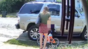 Surveillance video appears to show Lisa Nacrelli speaking to their 4-year-old son