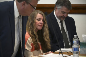 Lori Vallow Daybell sits during her sentencing hearing.