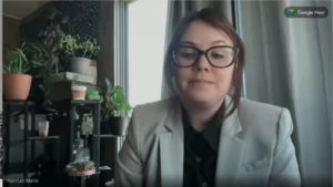 Hannah Gutierrez-Teed speaks to the camera