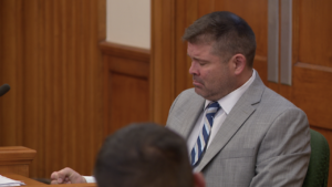 Former Covington detective Bryan Frodge choked back tears while on the stand Wednesday
