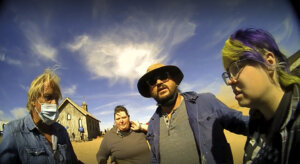 screen grab from bodycamera video shows Hannah Guttierez-Reed and others on the set of the movie Rust.