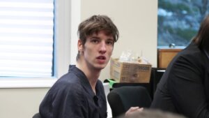 Paul Ferguson sits in court