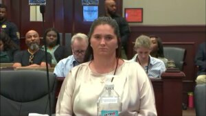 Hannah Payne sits in court
