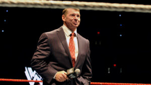 vince McMahon speaks to an audience