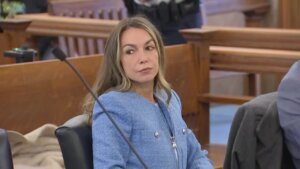 Karen Read sits in court during a motions hearing