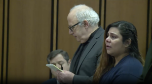 Kristel Candelario appears in court.