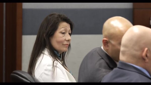 Pamela Bordeaux sits in court before the verdict is read