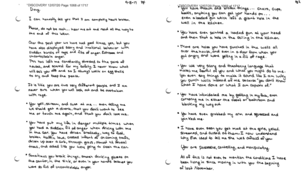 Two pages of a handwritten letter
