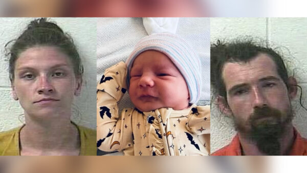 combo image of parents and baby
