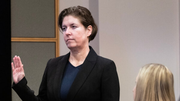 Sarah Boone is sworn in during her trial