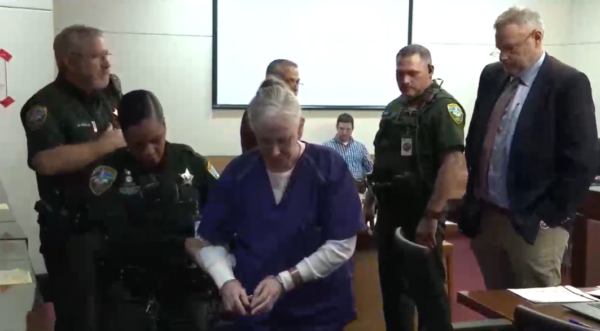 Donna Adelson is led out of court