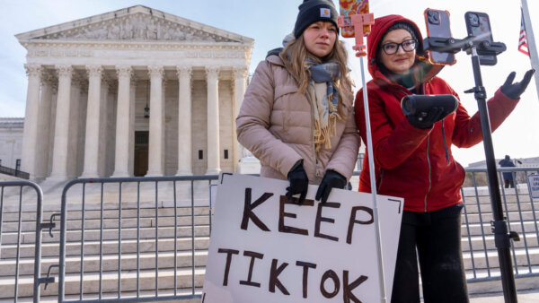 two women protest tik tok ban