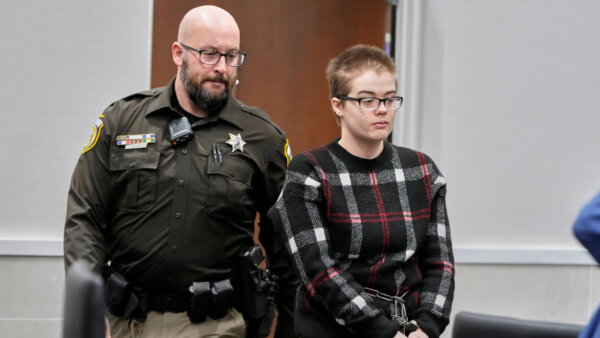 Morgan Geyser walks into a courtroom