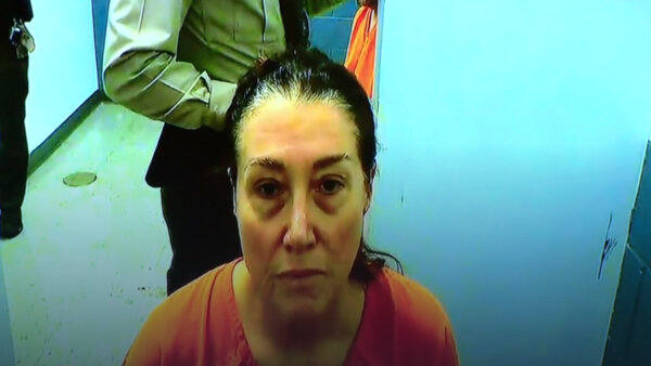 Angelia Solomon appears in court virtually 