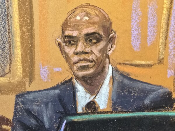 sketch shows Sharay Hayes in court