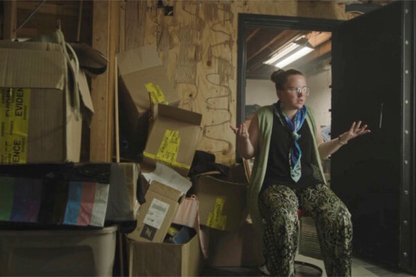 Victoria Heuermann sits in a home