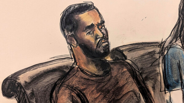 sketch of Sean 'Diddy' Combs in court