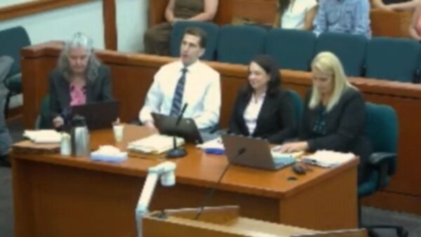 wide shot of a courtroom