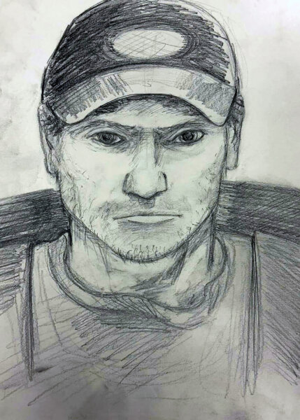 sketch released by the Arkansas State Police shows a man seen in Devil's Den State Park