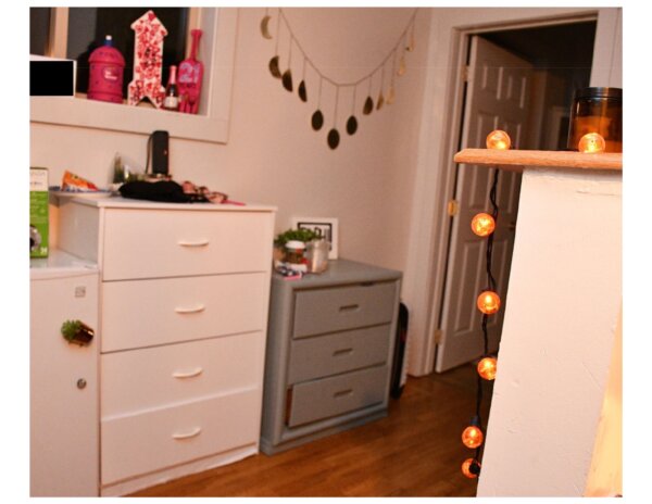 hallway with dressers