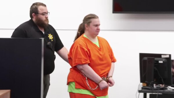 Megan Staude walks into court