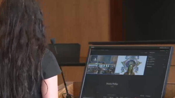 Meggan Sundwall appears in court via video conferenc