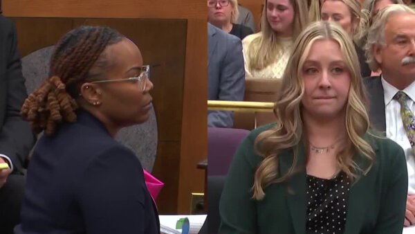 Ebony Parker (L) and Abby Zwerner (R) react to the jury's verdict