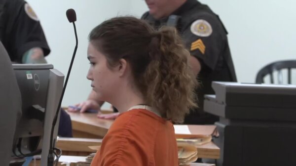Victoria Tippett stands in court