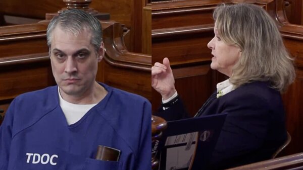 split screen of zach adams and jennifer thompson