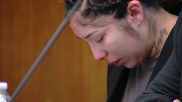Maya Hernandez appears in court during opening statements