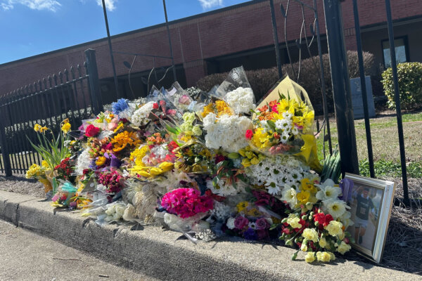 Flowers outside high school