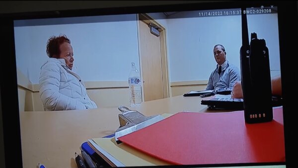 Judy Church talks to police in a recorded interrogation