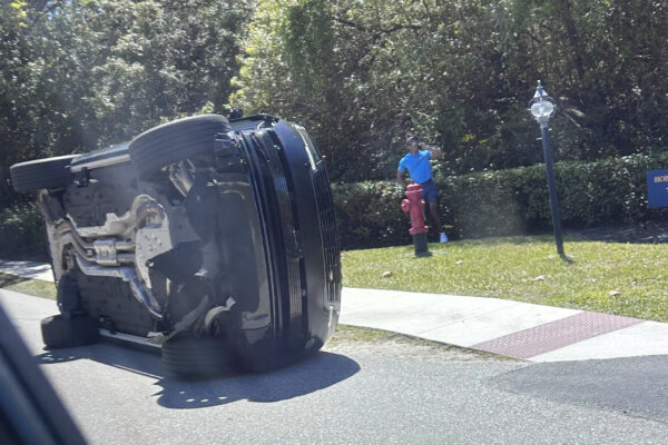 Tiger woods crashed car