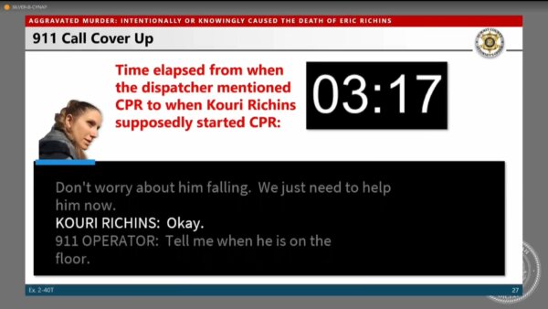 graphic shows Kouri Richins' 911 call with timer