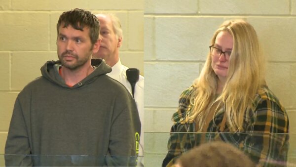 Samantha Pelrine and Daniel Forand in court