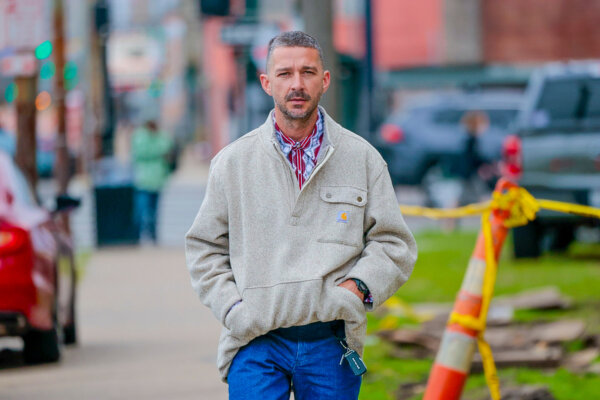 Shia LaBeouf walks down the street