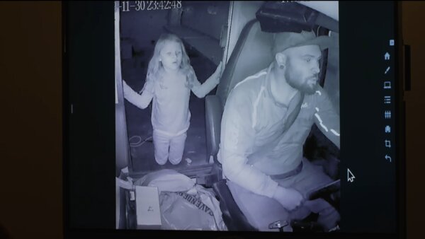 Surveillance video shows Athena Strand and Tanner Horner in his FedEx truck