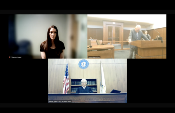 Lindsay Clancy, Kevin Reddington, and Jennifer Sprague appear before Plymouth Superior Court Judge William F. Sullivan on May 28, 2026.