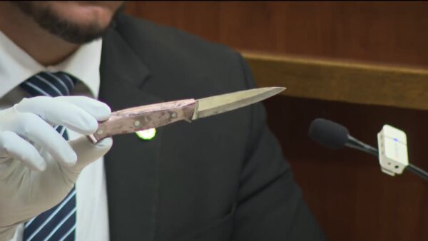 knife is shown in court