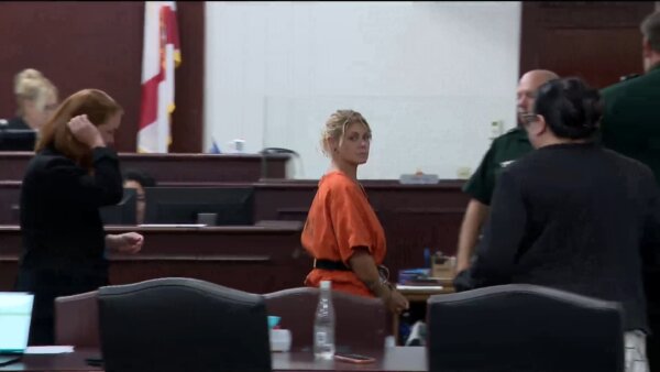 Deanna Harrell walks out of court